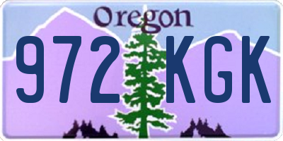 OR license plate 972KGK