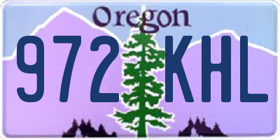OR license plate 972KHL