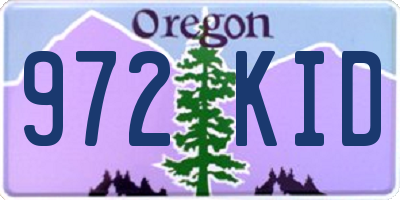 OR license plate 972KID
