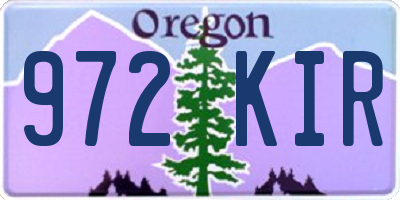 OR license plate 972KIR