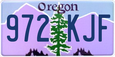 OR license plate 972KJF