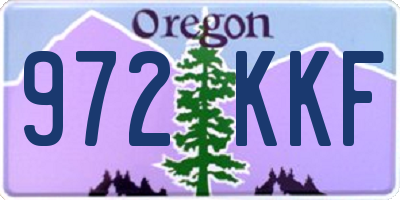 OR license plate 972KKF
