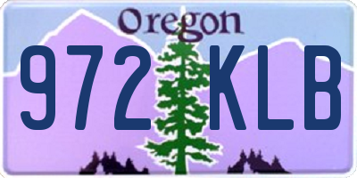 OR license plate 972KLB