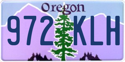 OR license plate 972KLH