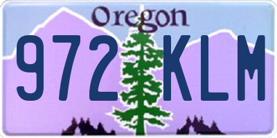 OR license plate 972KLM