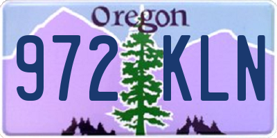 OR license plate 972KLN