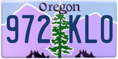 OR license plate 972KLO
