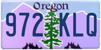 OR license plate 972KLQ