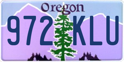 OR license plate 972KLU