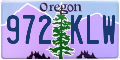 OR license plate 972KLW