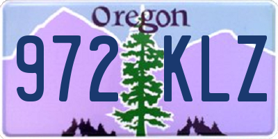 OR license plate 972KLZ
