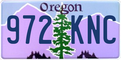 OR license plate 972KNC