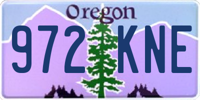 OR license plate 972KNE