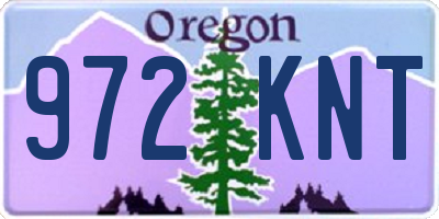 OR license plate 972KNT