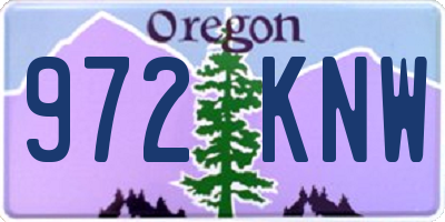 OR license plate 972KNW