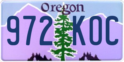 OR license plate 972KOC