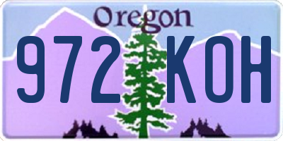 OR license plate 972KOH