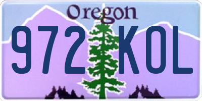 OR license plate 972KOL