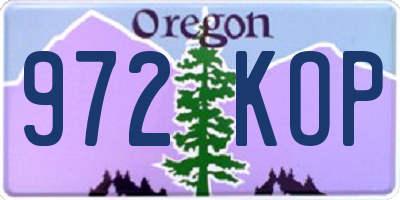 OR license plate 972KOP