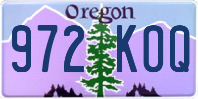 OR license plate 972KOQ
