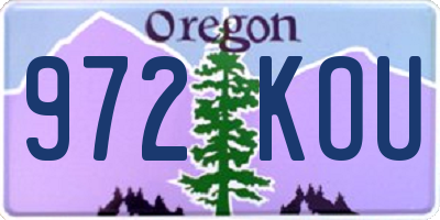 OR license plate 972KOU