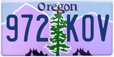 OR license plate 972KOV