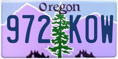 OR license plate 972KOW