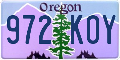 OR license plate 972KOY
