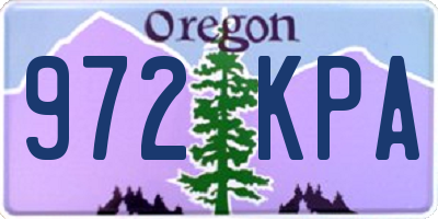 OR license plate 972KPA