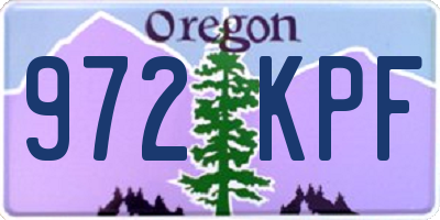 OR license plate 972KPF