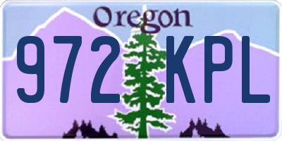 OR license plate 972KPL