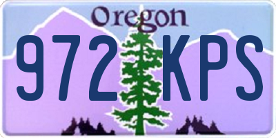 OR license plate 972KPS