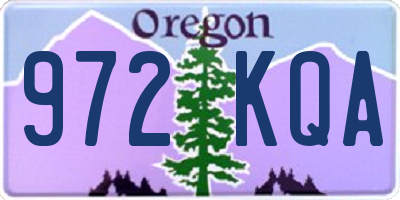 OR license plate 972KQA