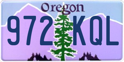 OR license plate 972KQL
