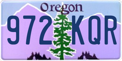 OR license plate 972KQR