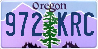 OR license plate 972KRC
