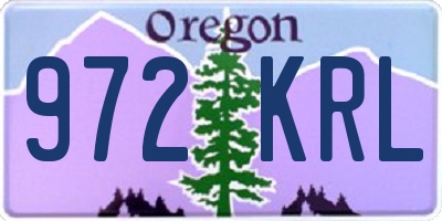 OR license plate 972KRL
