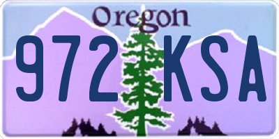 OR license plate 972KSA