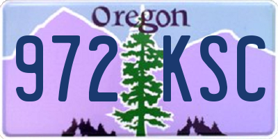 OR license plate 972KSC