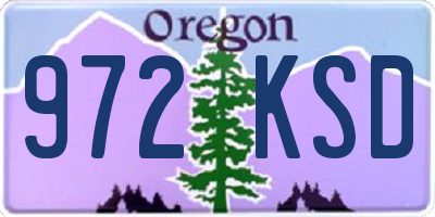 OR license plate 972KSD