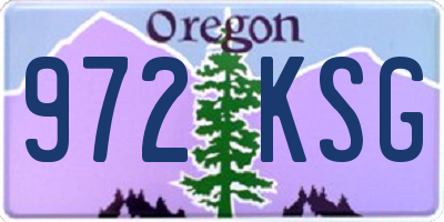 OR license plate 972KSG