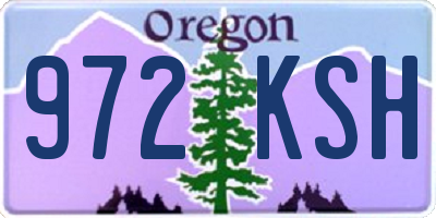 OR license plate 972KSH