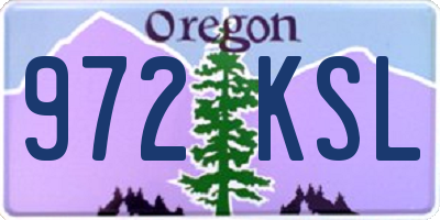 OR license plate 972KSL