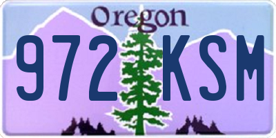 OR license plate 972KSM