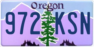 OR license plate 972KSN