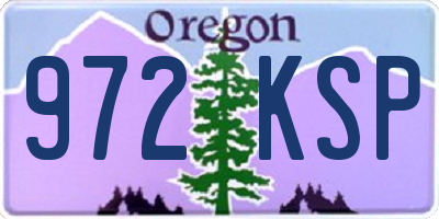 OR license plate 972KSP