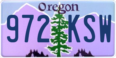 OR license plate 972KSW