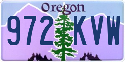 OR license plate 972KVW