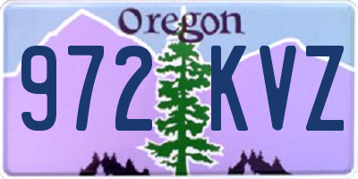 OR license plate 972KVZ