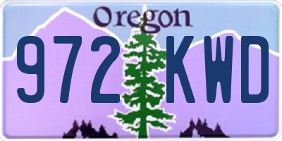 OR license plate 972KWD